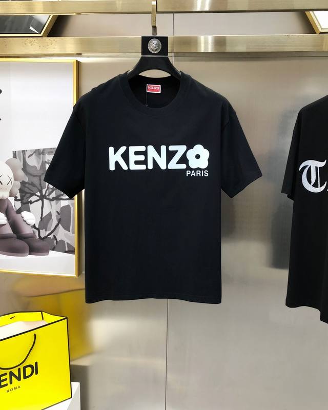 K*Nzo 高田贤三2025春夏新款原单男士圆领短袖T恤 专柜同步售卖 高端品质 时尚百搭爆款定制进口100%纯棉面料 胸前后背印胶字母Logo图案设计 手感柔
