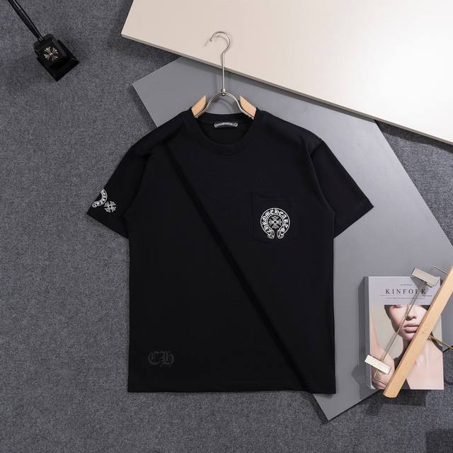 Chrome Hearte 克罗心Ch 25Ss迈阿密限定梵文 高端印花工艺 T恤短袖 轻奢主义男女同款 宽松版型 日常通勤穿搭必备单品正确版本欢迎对比详细特征