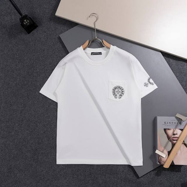 Chrome Hearte 克罗心Ch 25Ss迈阿密限定梵文 高端印花工艺 T恤短袖 轻奢主义男女同款 宽松版型 日常通勤穿搭必备单品正确版本欢迎对比详细特征