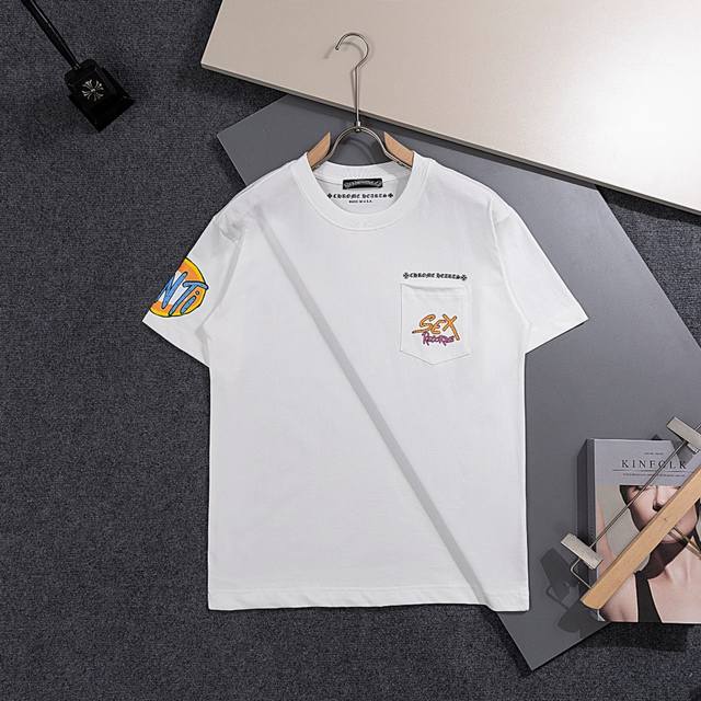 Chrome Hearte 克罗心Ch 25Ss迈阿密限定梵文 高端印花工艺 T恤短袖 轻奢主义男女同款 宽松版型 日常通勤穿搭必备单品正确版本欢迎对比详细特征