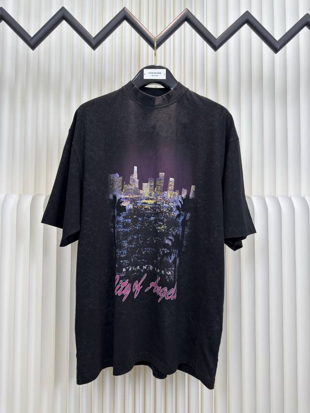 巴黎世家Balenciaga洛杉矶夜景短Tee 正品开版-实体柜台-顶奢品质 秒杀市面一切版 真 进口兄弟机！ 城市夜晚印花极为清晰 区别市场模糊不清国产白墨机