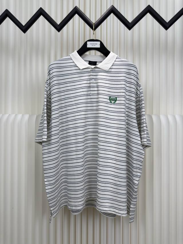 巴黎世家Balenciaga秀款条纹宽松Polo衫 正品开版-实体柜台-顶奢品质 秒杀市面一切版本 面料采用珠地条纹面料 10条起订 定织定染扁机螺纹 成衣对格