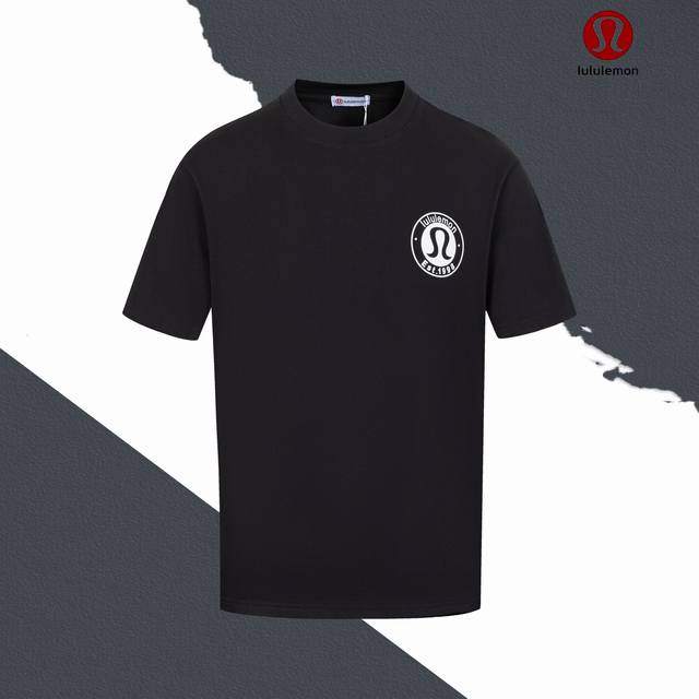 款号Sl198 Lululemon露露标识字母印花圆领短袖 情侣同款 全套包装 三标齐全 区别市场通货 随意对比 纯棉280克高克重32支双纱 不起球 不褪色