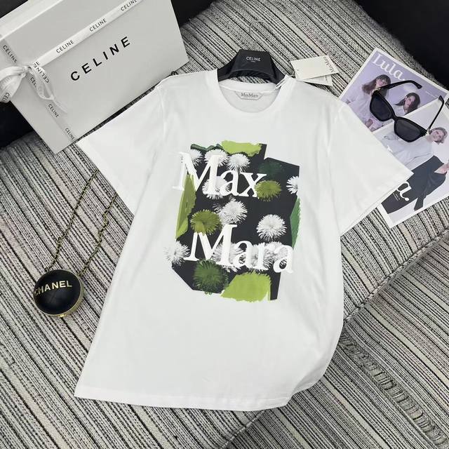 强烈推荐 25年早春夏系列 Max*新款字母印花短袖圆领T恤 Sml