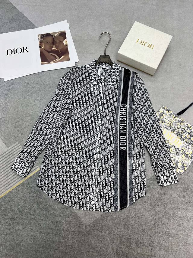 高品质Dior2025夏季新款新花色定位印花防晒衣衬衫高质量Sml