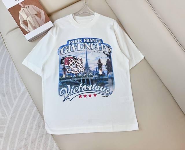 Glven**新款城市风景图案徽标Logo T-Shirt 定制纯棉面料 克重高 质感好 透气舒适 采用前后印花徽标Logo点缀 配色清爽 洋气减龄 日常穿搭必