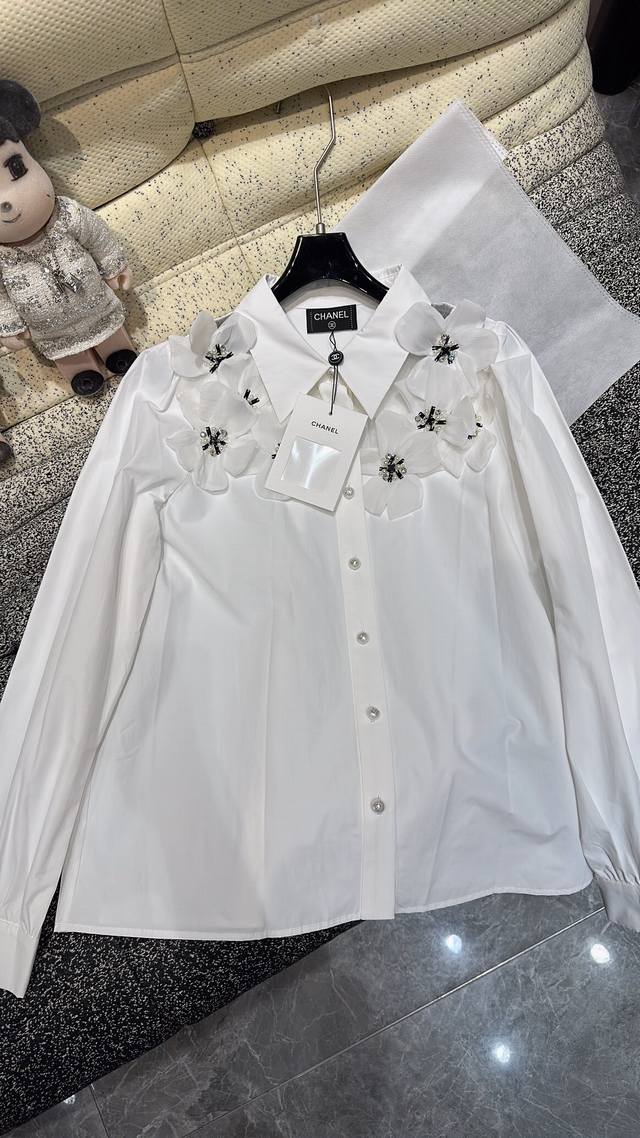 绝美Chane*订花朵衬衣 真丝欧根纱和进口棉的碰撞 绝绝子 36 38 40