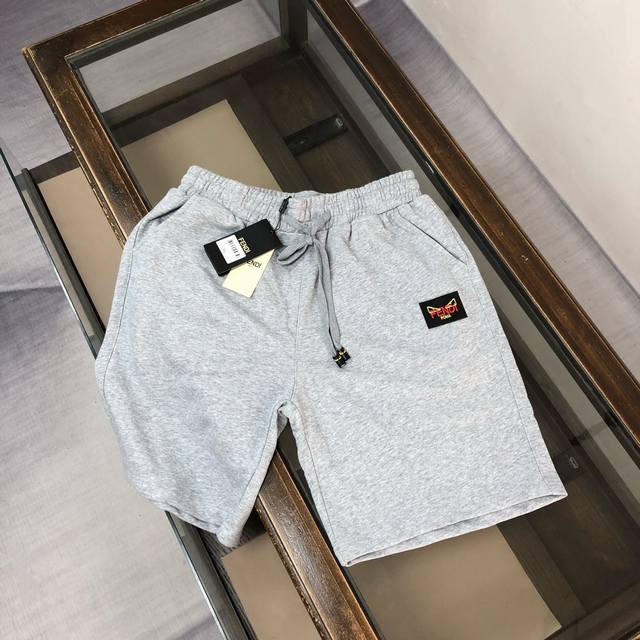 Afen*Di 芬迪 2025新款休闲短裤～定制卫衣毛圈棉面料，柔软舒适亲肤感极佳，吸汗透气！品牌标志性Logo图案，简约休闲款式打造休闲与个性兼备的时髦单品，