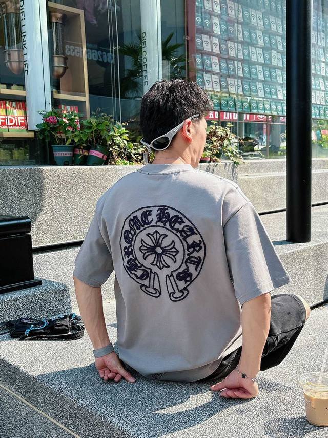 2025Ss 克罗心家春夏新款半袖 爆款定制纯棉面料 重工洗水，重工刺绣，面料舒适质感 码数：S-L