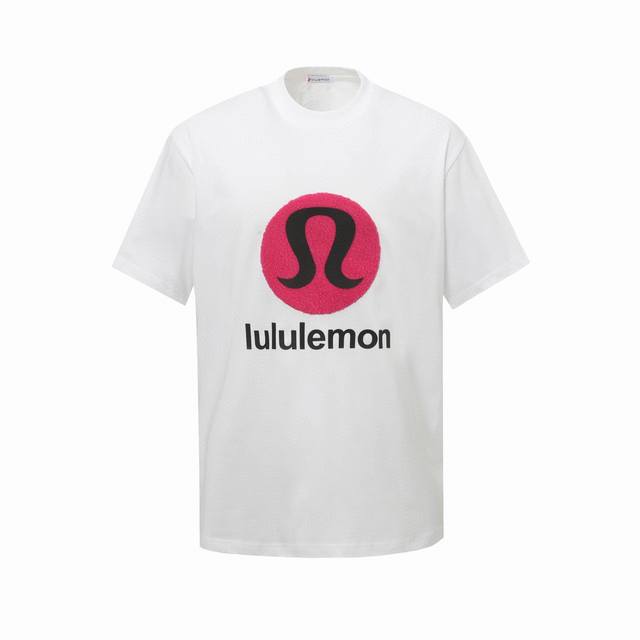 Lululemon 露露乐蒙 25Ss春夏款 羊羔毛Logo印花重磅短袖T恤 独家定织定染高克重紧密精梳棉面料Os落肩宽松版型 春夏最新砖柜同步 男女同款 码数