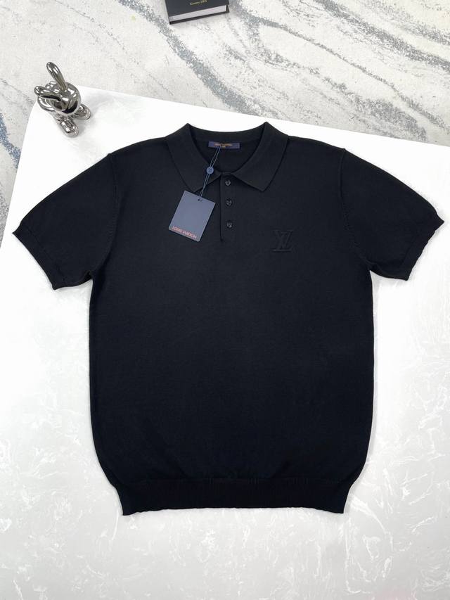 高版本 Louis Vuitton-路易威登-25Ss新款胸前刺绣Lv字母针织短袖Polo衫 Size:S-Xl