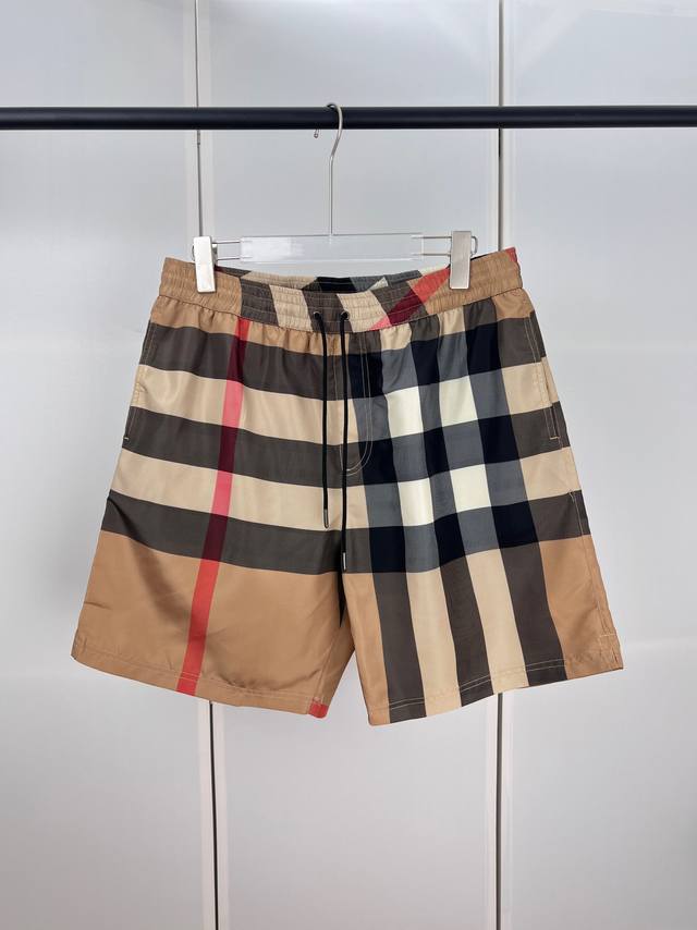 Bbr巴宝莉格子抽绳沙滩短裤 S M L Xl