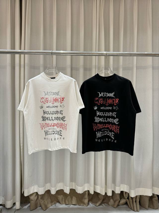 We11Done Moon小众潮牌美式夏季纯棉印花宽松短袖T恤男女款 价格P：拿货 打包45 颜色：白色 黑色 码数：S M L 款号：2515# 独家对版定织