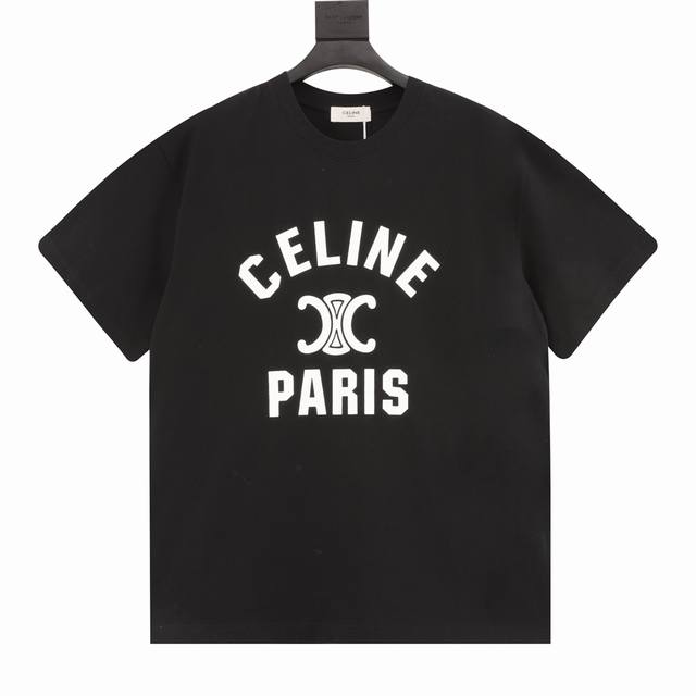 Y783 Celine 赛琳 24Ss 经典字母Logo印花短袖 定织洗水250G面料，棉感舒适，下水不变形 海外专柜同步，微落肩宽松版型，可盐可甜，超百搭。