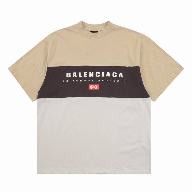 Balenciag* 巴黎世家 三色拼接字母印花短袖 码数Xs-L