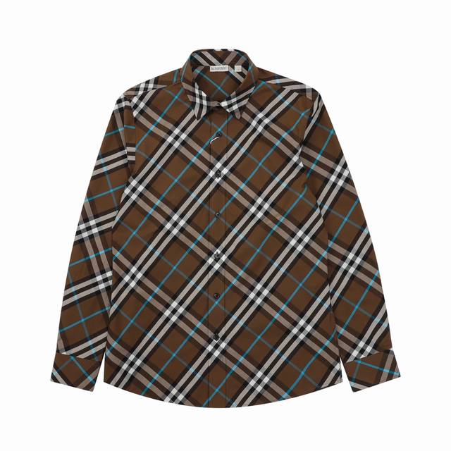 Burberr* Bbr 深色斜格纹衬衫 码数Xs-L