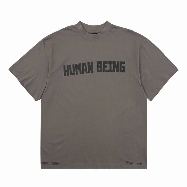 Balenciag* 巴黎世家 Human系列 字母破坏不规则下摆短袖 码数Xs-L