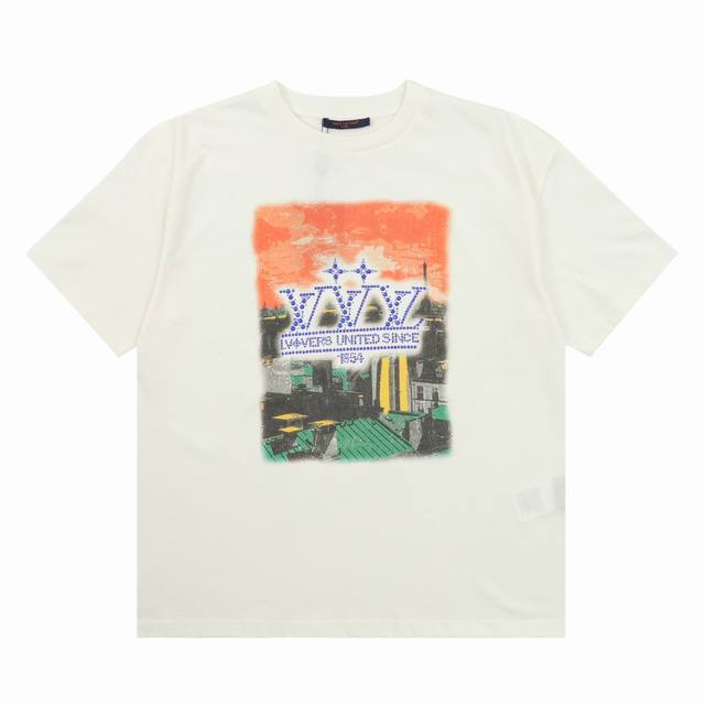 Lv 屋顶晚霞烫钻印花短袖 码数Xs-L