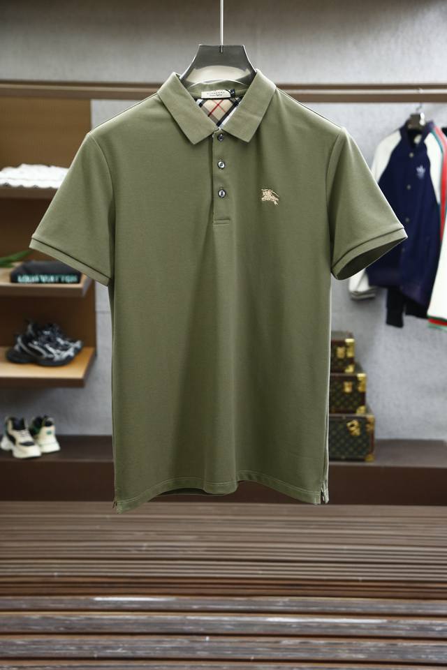 Bbr巴宝莉-2025Ss夏季新品，男士胸前经典徽标刺绣珠地网眼商务休闲短袖Polo衫！香港洋行渠道货，重磅高端级臻品，完美沿袭了普家的精髓与基因，胸前衣身同色