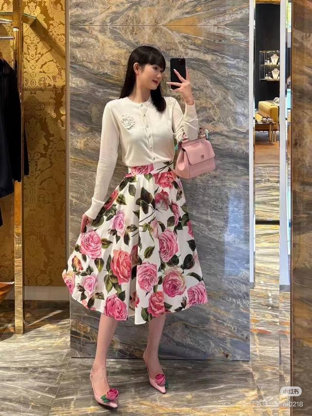 Dg 25春夏新款超美印花半裙 Smlxl