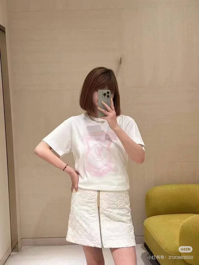 Lv -W，驴家领口拉链T恤，原版开发， 白Sml，现货