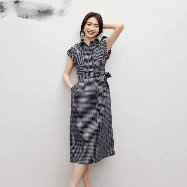 连衣裙 文艺范连衣裙2025夏季新款女装肌理感 正肩收腰裙 面料：棉混纺 Smlxl S码胸围86肩宽41腰围76裙长113 每个码胸围平铺腰围相差4厘米，衣长