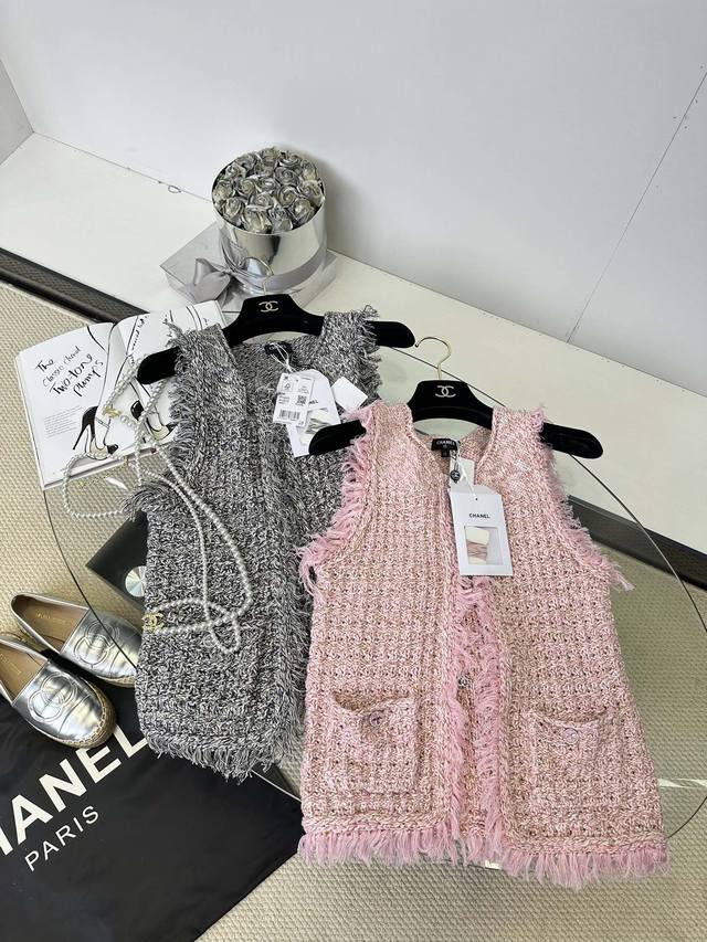 25Ss 小香流苏边针织马甲 Size S M L