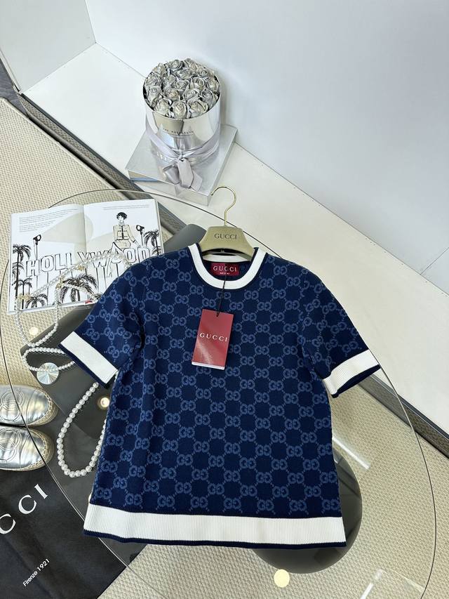 25Ss 古驰最新品 经典双G浮雕工艺Logo针织衫 Size S M L