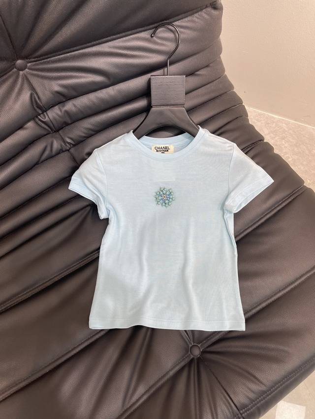 Chane*25中古系列手工订珠短袖T恤 精致版型上身巨显瘦！ 定制手工 精品设计 低调奢华！ 时髦精必备单品解锁所有穿搭！ 认准我家品质！经典单品时髦又高级