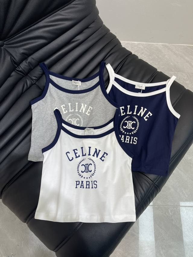 Celin*25新品印花撞色吊带背心 精致视觉效果 上身巨好看 定制最新元素 1:1定制 低调奢华！ 时髦精必备单品解锁所有穿搭！ 认准我家品质！经典单品时髦又