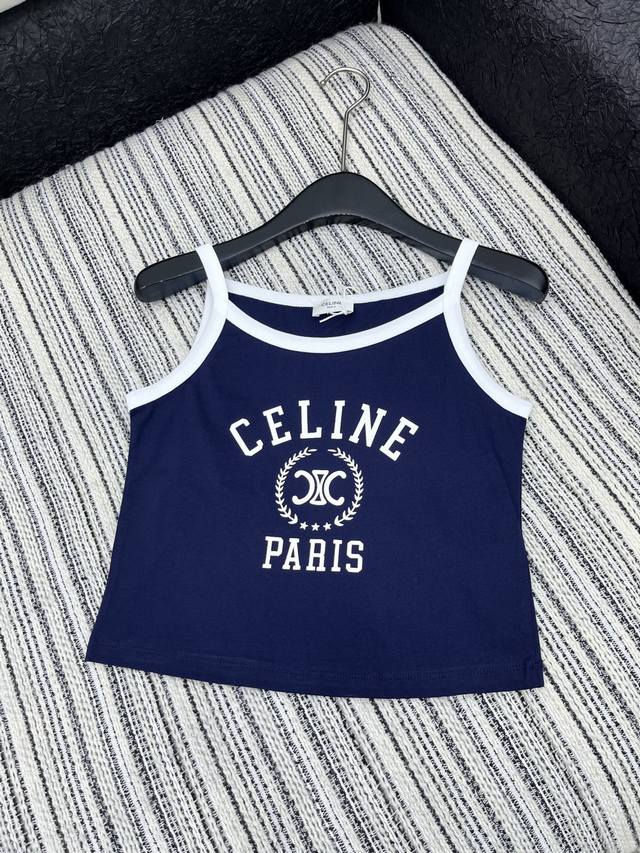 爆款现货 原单品质 Celin*｜25新品印花撞色吊带 精致视觉效果 上身巨好看 定制最新元素 1:1定制 低调奢华！ 时髦精必备单品解锁所有穿搭！ 认准我家品