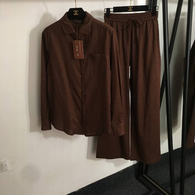 款号20253563 Loro Piana*Lp新款亚麻套装，纯色简约 气质环保亚麻长袖休闲衬衣+松紧腰阔腿长裤，黑色，白色，黄色，蓝色，红色，桃粉色，浅肤色，
