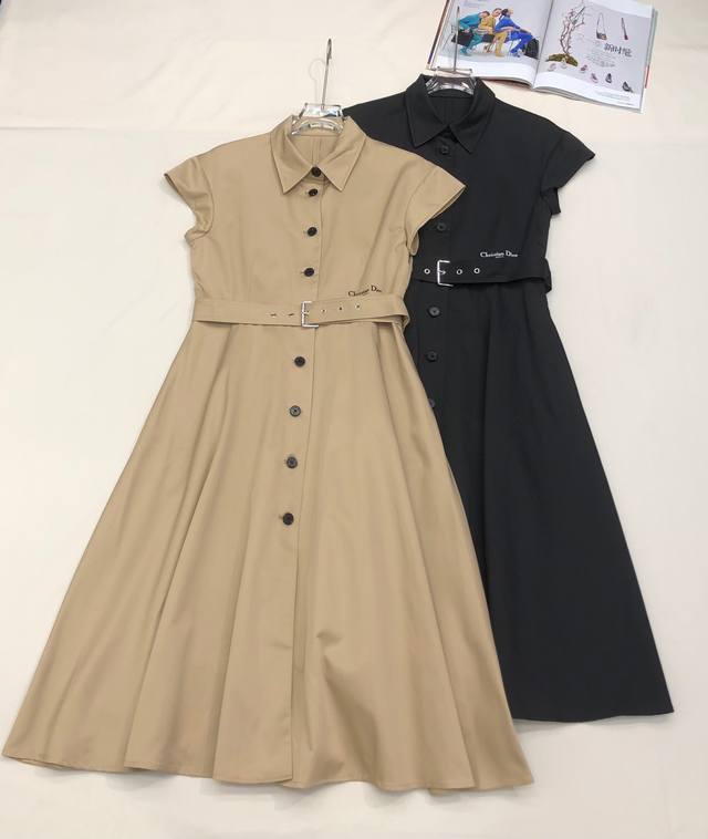 4Io* 25Ss新款连衣裙 搭配皮带扣装饰 字母刺绣装饰 高端品质 两色三码Sml