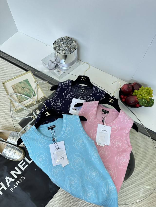 25Ss 小香山茶花系列 冰丝针织背心上衣 1 Size S M L