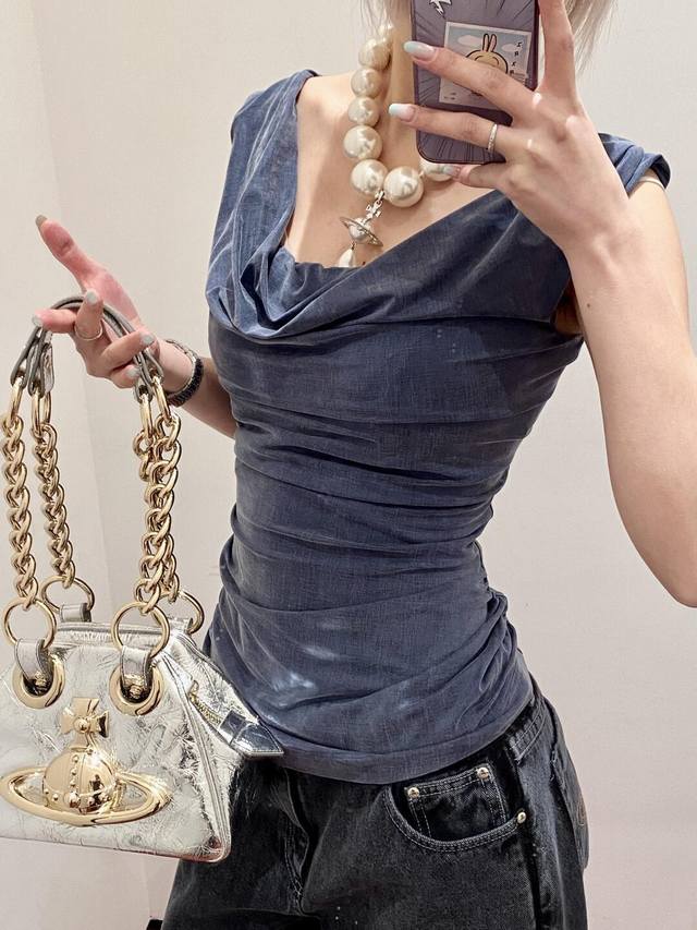 25Ss春夏Vivienne Westwood超修身多钟穿法上衣Smlp ：蓝色