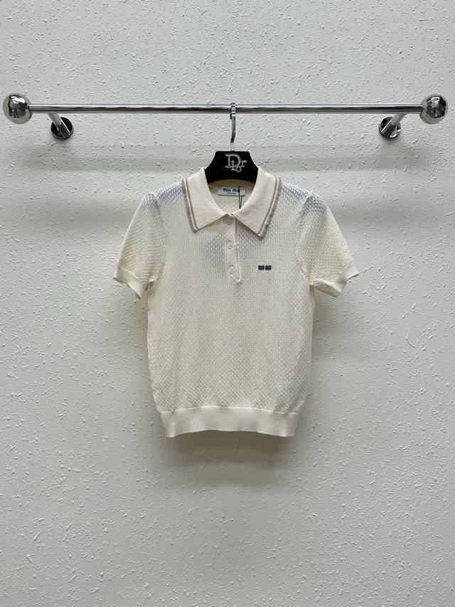 M家 25*春夏新款官网，同步圆领 镂空设计面料柔软款 高级设计 超级百搭 一点都不挑人 官网独家首发，实拍图Sml