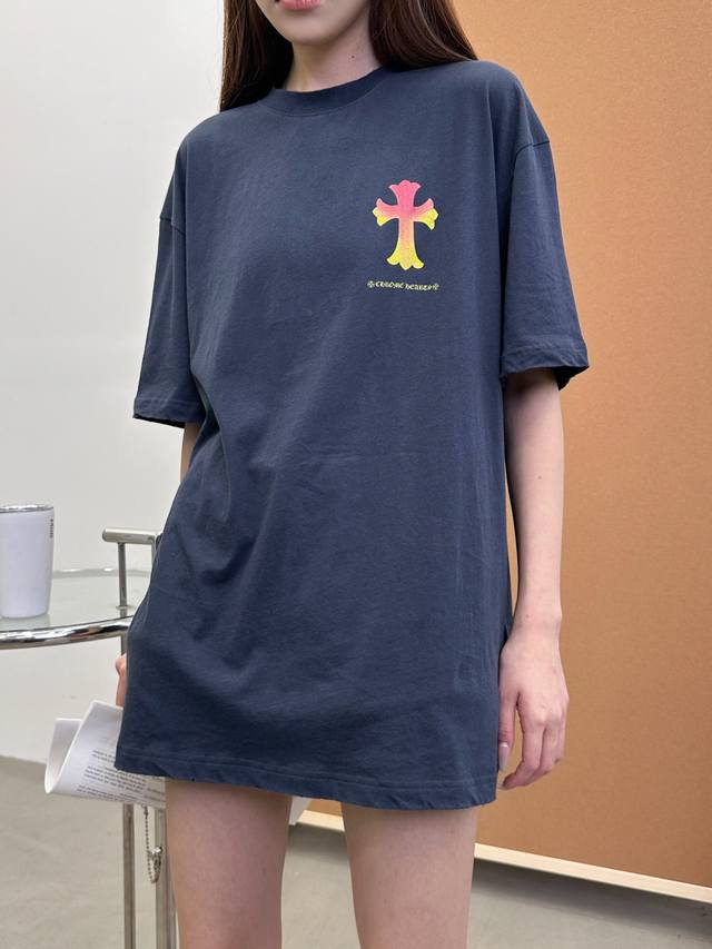 克罗心 ｜ 新款短袖T，成衣洗水吊磨加前后印花工艺，男女同款，尺码Sml