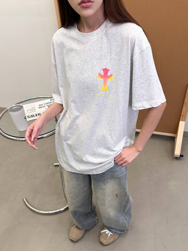 克罗心 ｜ 新款短袖T，成衣洗水吊磨加前后印花工艺，男女同款，尺码Sml