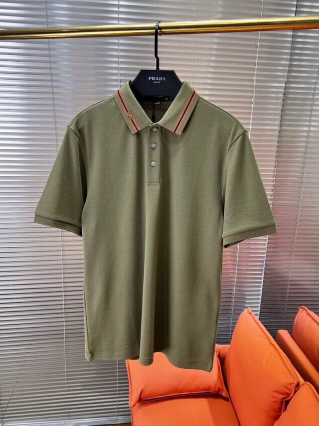 Ermenegildo Zegna 杰尼亚2025Ss 春夏新品短袖翻领T恤，男士棉质Polo针织衫， 高奢内敛低调，轻松驾驭不挑人 裁剪精细完美，经典颜色上身