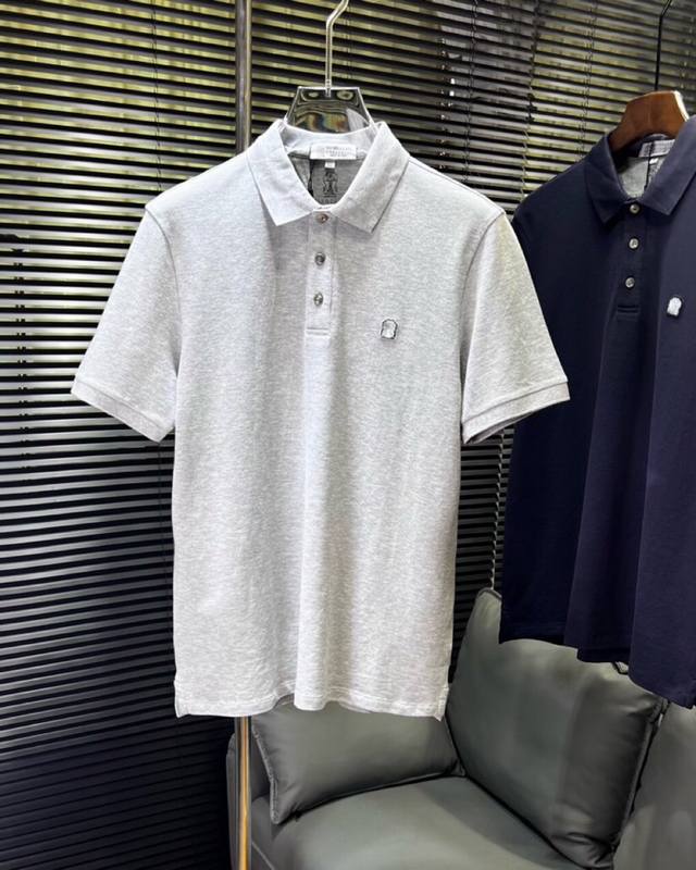 Brunello Cucinelli Bc 2025Ss 春夏新品 男士棉质短袖翻领T恤Polo衫， 高奢内敛低调，轻松驾驭不挑人 裁剪精细完美，经典颜色上身很