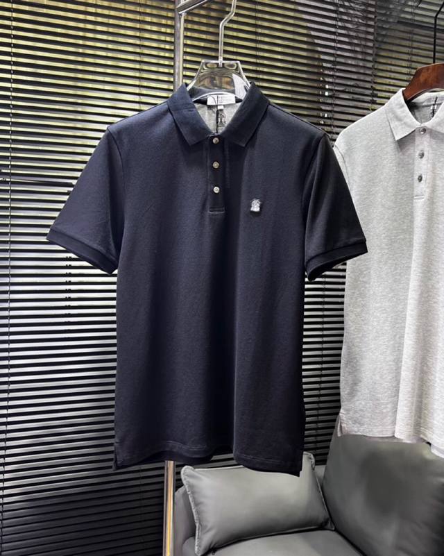 Brunello Cucinelli Bc 2025Ss 春夏新品 男士棉质短袖翻领T恤Polo衫， 高奢内敛低调，轻松驾驭不挑人 裁剪精细完美，经典颜色上身很