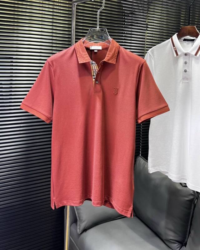 Burberry 巴宝莉2025Ss 春夏新品发售、男士棉质 针织短袖翻领T恤Polo衫， 高奢内敛低调，轻松驾驭不挑人 裁剪精细完美，经典颜色上身很显精气神，