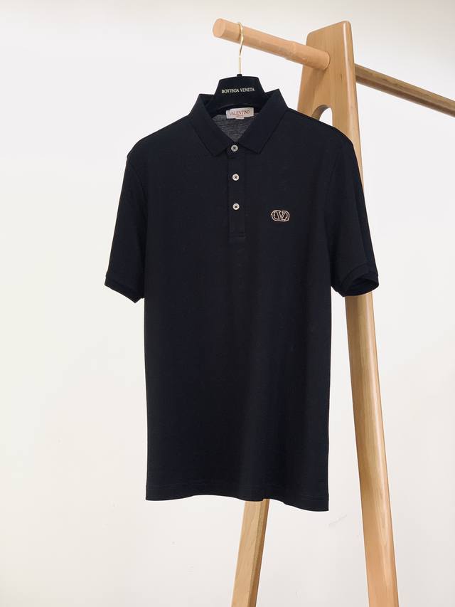 Valentino 华伦天奴 2025Ss春夏新品 Vltn 刺绣短袖Polo 材质 桑蚕丝加棉 适用季节