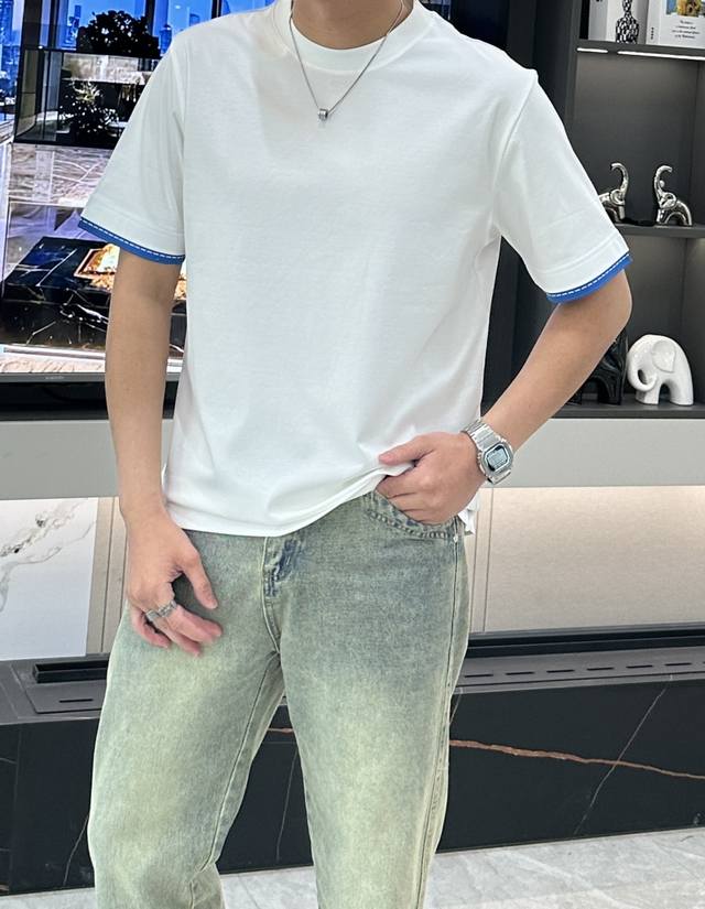 2025Ss H家 官网同款！春夏新品 经典百搭款 圆领短袖T恤 简单大方设计 干净利落剪裁 采用进口顶级丝光面料 柔软细腻 男人的衣柜都少不了基础 随时随地都