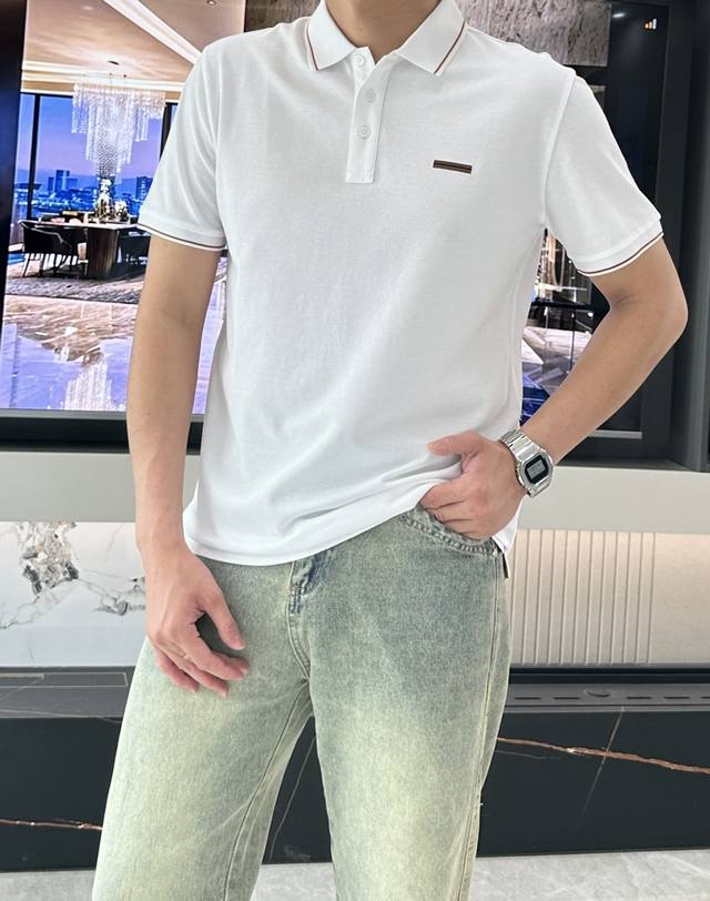 2025Ss夏季新款！ 杰家最新款男士翻领短袖Polo衫，胸口刺绣品牌经典图案，每季必出的招牌单品！新一季领口搭载拼色刺绣点缀 简约中带着精致 品相完美如斯！处