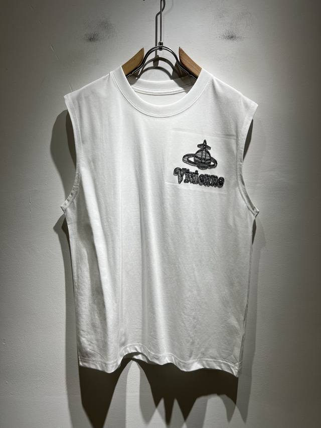 Vivienne Westwood 薇薇安 威斯特伍德 2025春夏新款男女同款背心，意大利原厂订单渠道，极具个性高级风，标志Logo刺绣工艺设计！宽松阔版型打