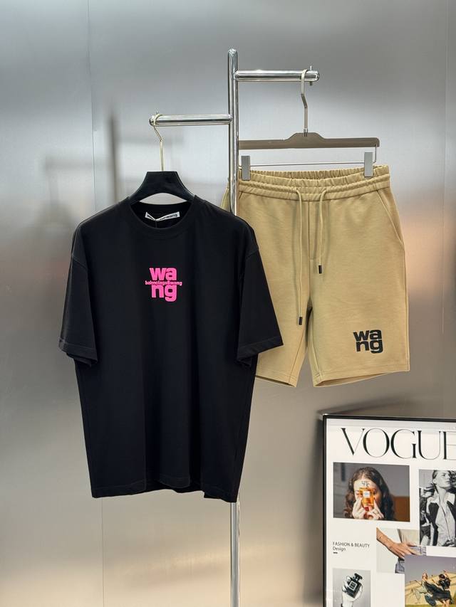 短袖 短裤 Alexanderwang*亚历山大王25S新款五分短裤！可搭配套装！腿前经典品牌字母图形.后兜新款Wang家花色图形.年青减龄！订制高端锦棉罗马面
