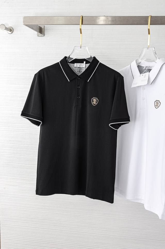 Bc 2025 男士商务休闲纯色翻领短袖Polo衫#客供进口丝光珠地棉面料，甄选上等长绒棉花原料，面料属性皆为上乘，网眼结构细腻自然，经过水洗后，肌理变得更具亲