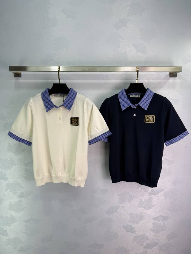 Miumi*夏季新款针织上衣 精致又小巧 简约百搭！很减龄又高级的感觉！百搭单品～ 2色3码Sml。T226B