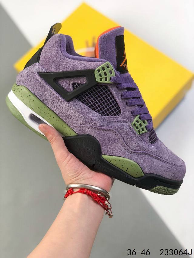 真标带半码！ 耐克Nike Air Jordan 4 “Monsoon Blue” Aj4 乔4 迈克尔 乔丹 Aj4代 中帮复古休闲运动文化篮球鞋。秉承轻量化